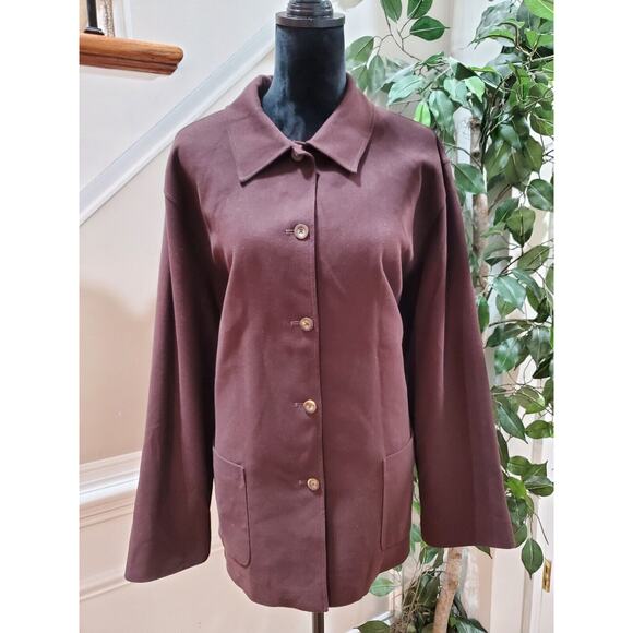 Nordstrom Jackets & Blazers - Nordstrom Women's Brown Viscose Single Breasted Long Sleeve Blazer Coat Size XL